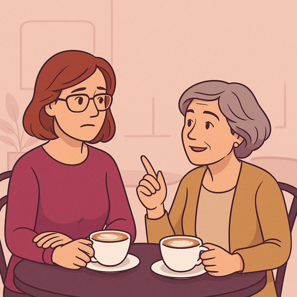 Martina spricht mit ihrer Freundin über eine Anlageempfehlung